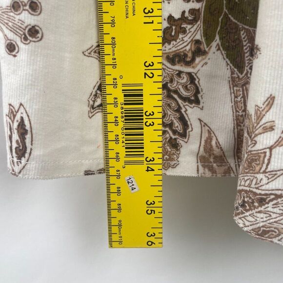 Pilcro Women's Small White Paisley Long Sleeve Open Back Mini Dress Cotton - Picture 12 of 13